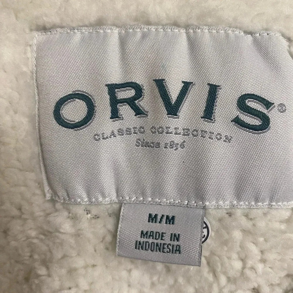 Orvis Classic Collection Fleece Sherpa Lined 1/4 Quarter Zip Pullover Medium M - Picture 6 of 6